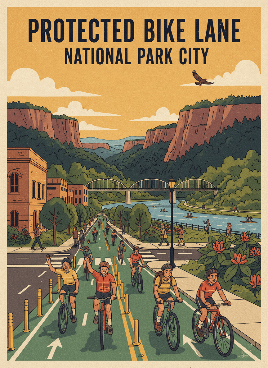 Vine Street Protected Bike Lane from UTC to Riverwalk