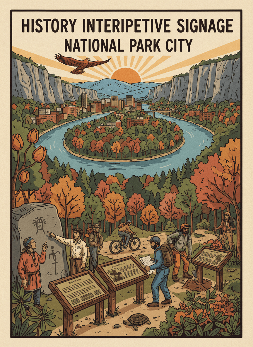 Moccasin Bend Indigenous History Interpretive Signage